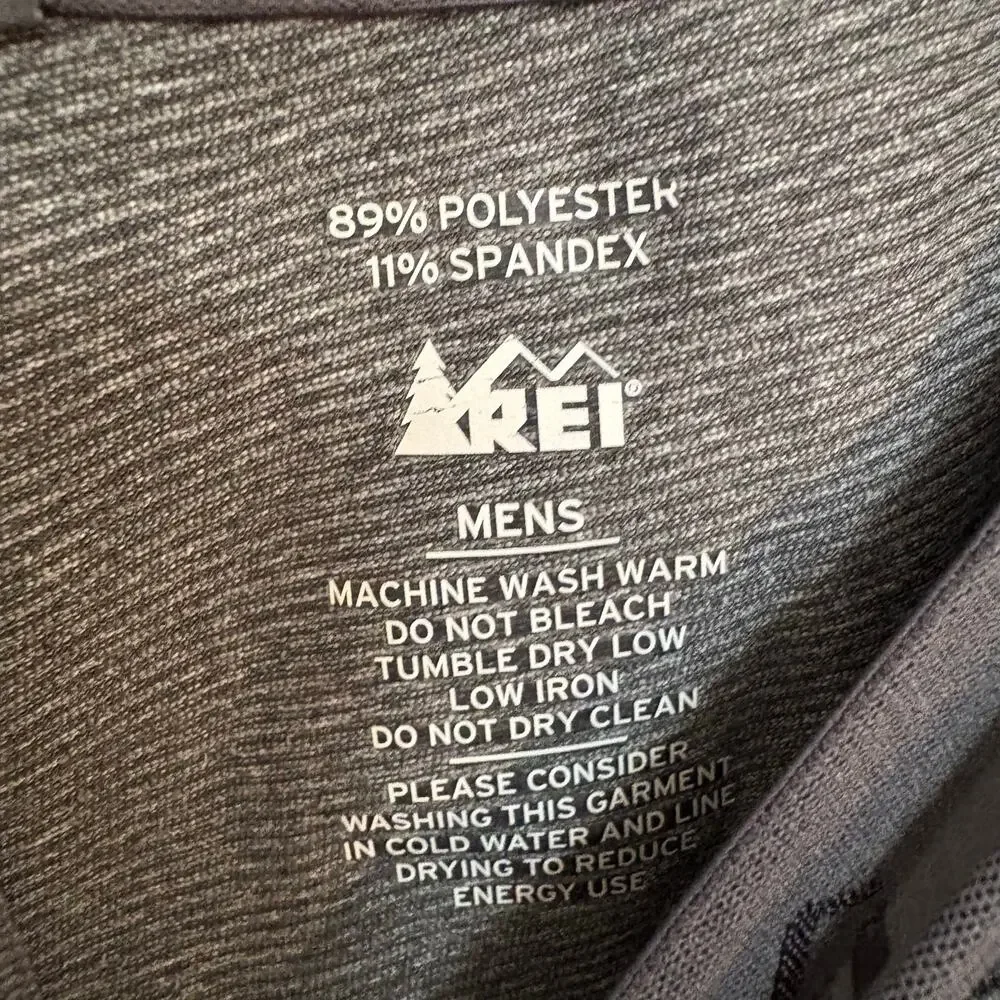 REI Base Layer Pants Mens XL Gray Stripe Thermal Bottoms Made in USA Stretch